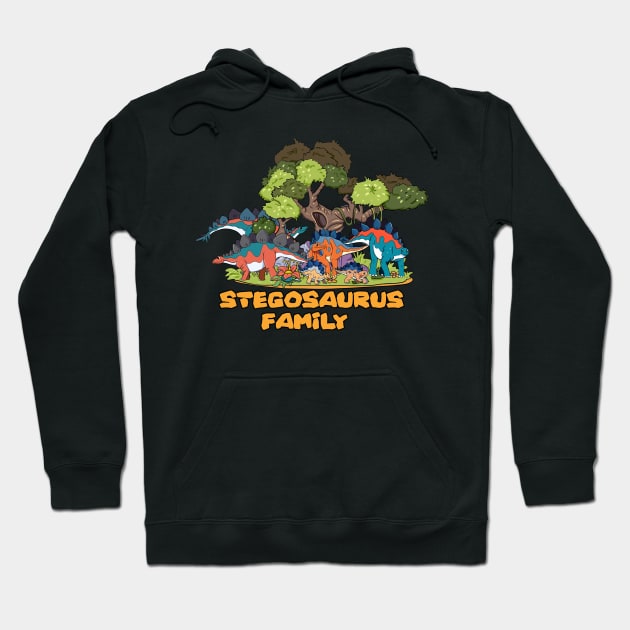 Stegosaurus family Hoodie by Artofokan